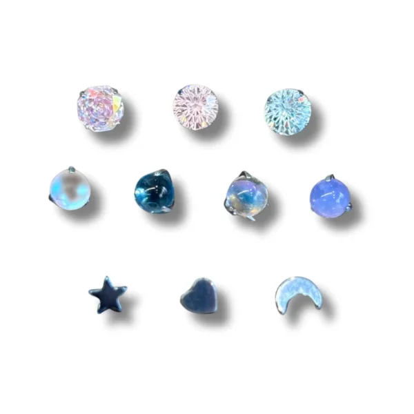 Titanium ear piercing change color - ice blue
