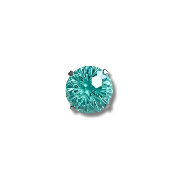 Paraiba zircon fireworks cut Ear Piercing Earring Stud
