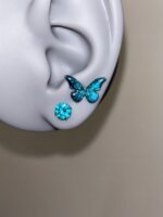 aurora butterfly stud earrings