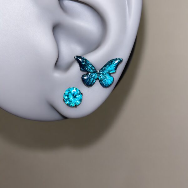 aurora butterfly stud earrings