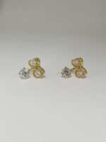 gold kitty princess earrings