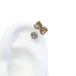 gold kitty princess earrings