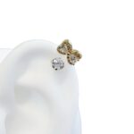 gold kitty princess earrings