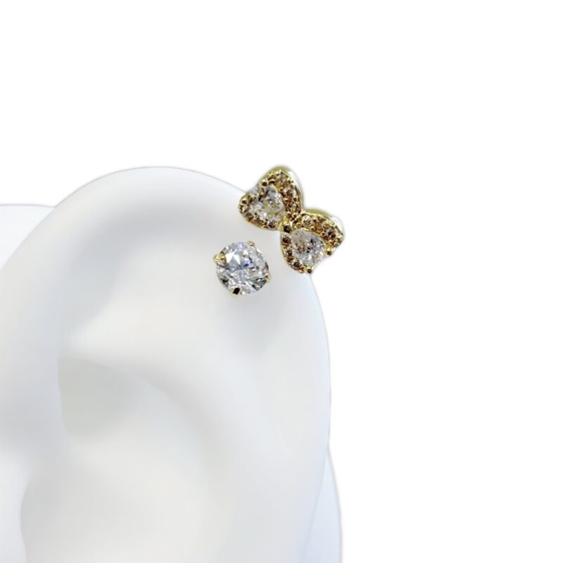 gold kitty princess earrings