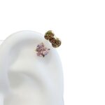 gold hello kitty heart shaped bow helix ear piercing stud