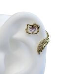 g oldkt angel wings helix stud earrings